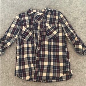 Plaid button down shirt